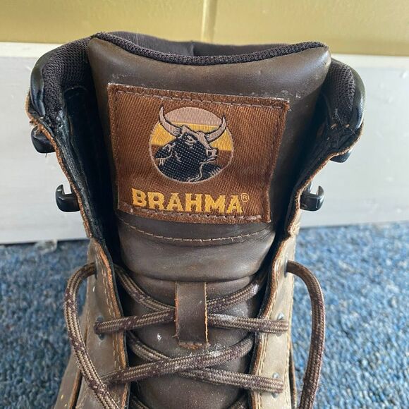 Brahma men 9.5 steel toe tie up lace work boots - Picture 9 of 12